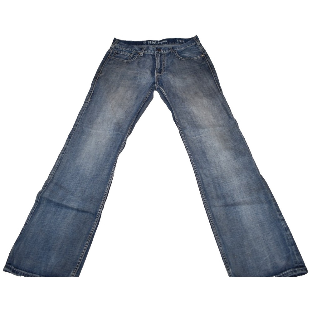 B. TUFF Jeans Men's W33 L34 Light Wash Blue Straight Leg Denim